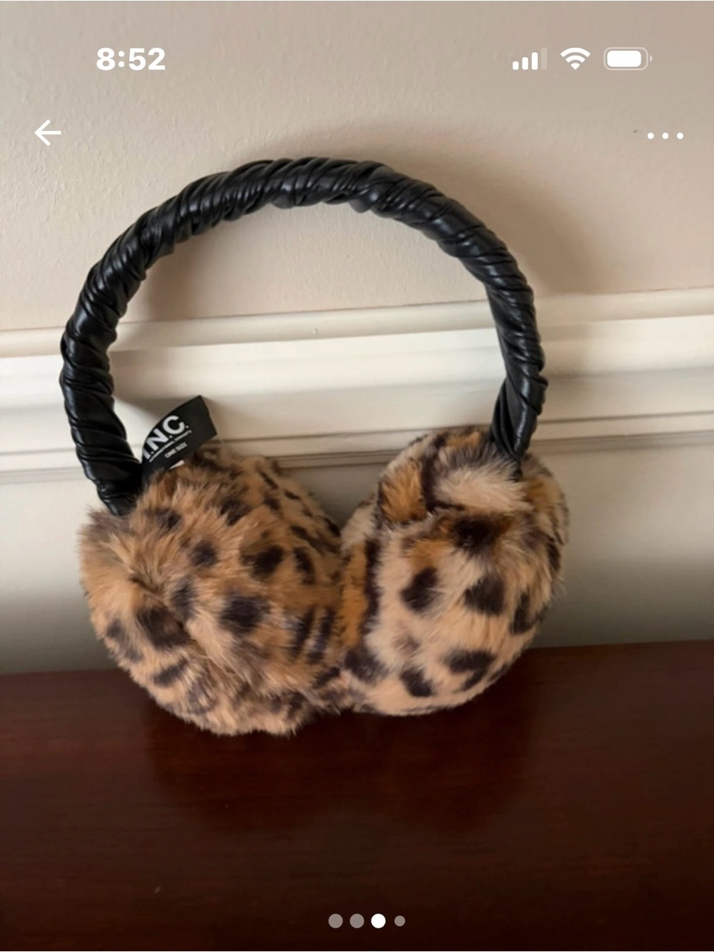 INC, Faux Fur Leopard Print Women’s Ear Muffs